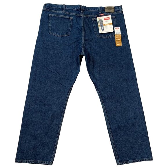 Wrangler Five Star Mens Jeans Blue Denim Relaxed Fit Dark Wash Size 50 X 32 NEW - Picture 2 of 12